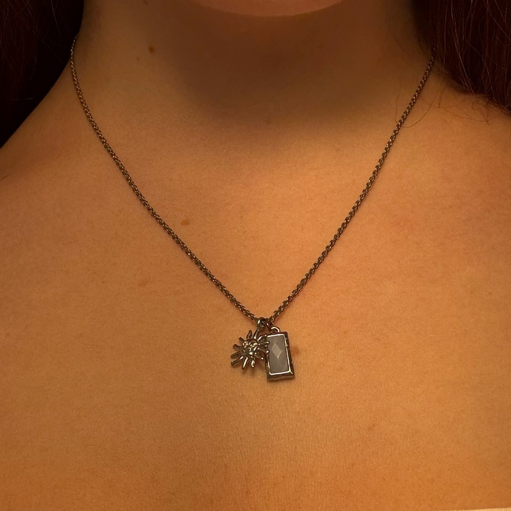 Silver sun and stone necklace from Urban Outfitters
